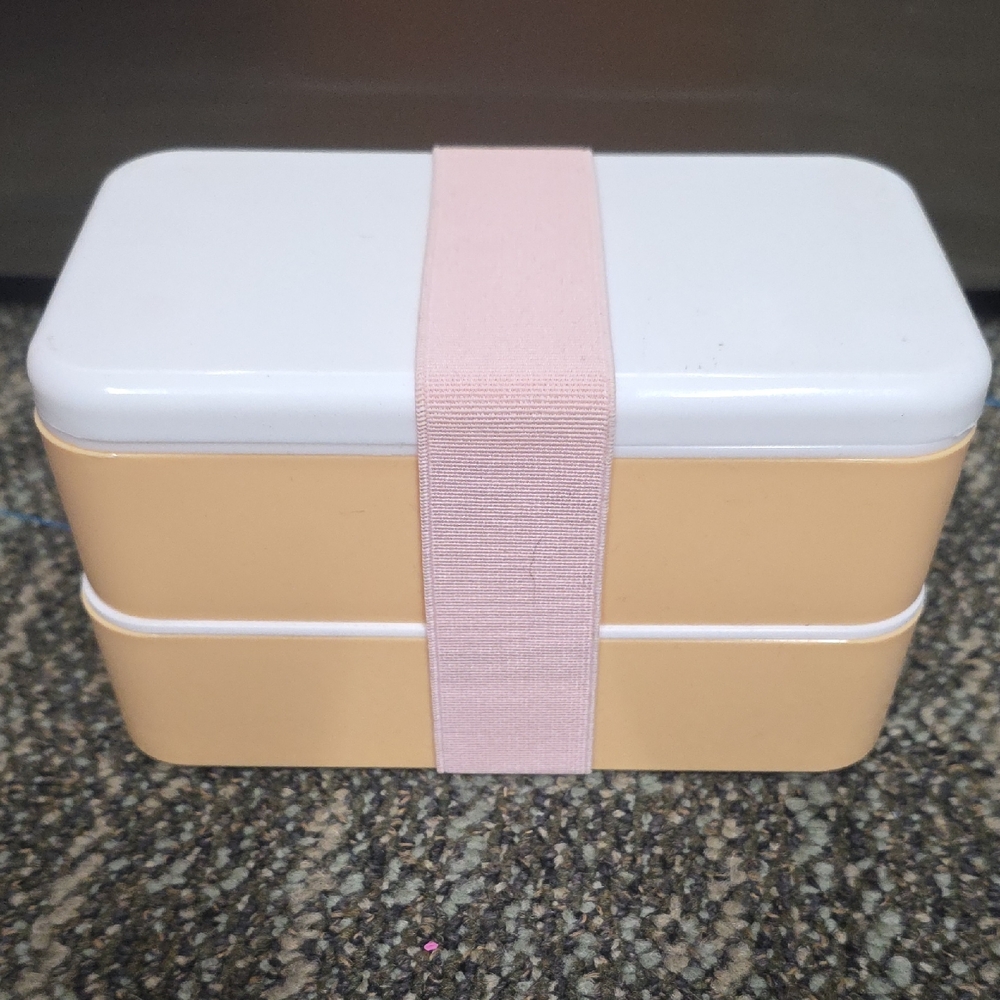 Thirty-One Two-Tier Bento Box with Pink Strap